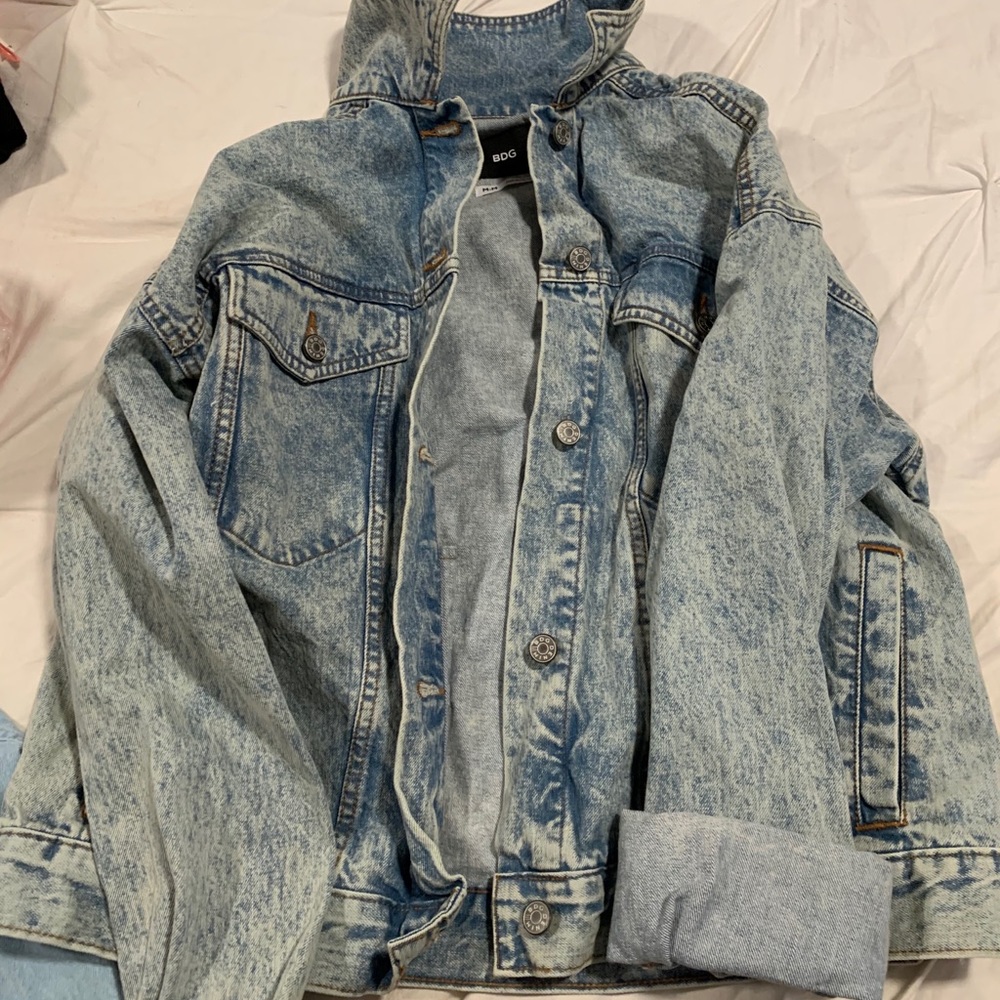 Oversized acid wash denim jacket